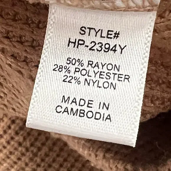 ZENANA‎ Wide Leg Lounge Pants Womens Sz S Deep Camel Waffle Knit Pull On Comfort - Picture 9 of 13